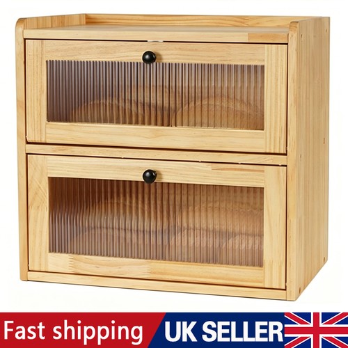 Wooden bread bin double - bin, layer