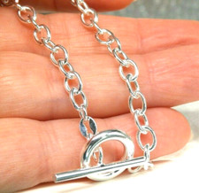 Silver T Bar Bracelet  Rolo