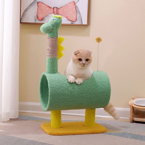 Cat climbing tower - cat,