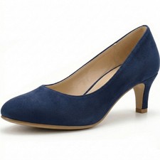 LADIES WOMENS LOW KITTEN HEEL