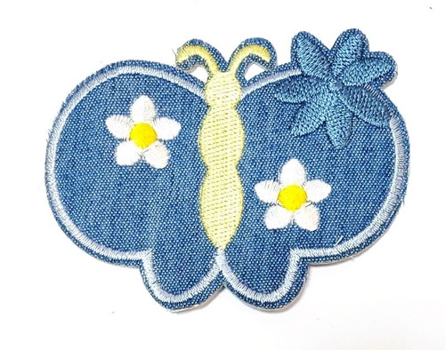 Blue denim embroidered - blue,