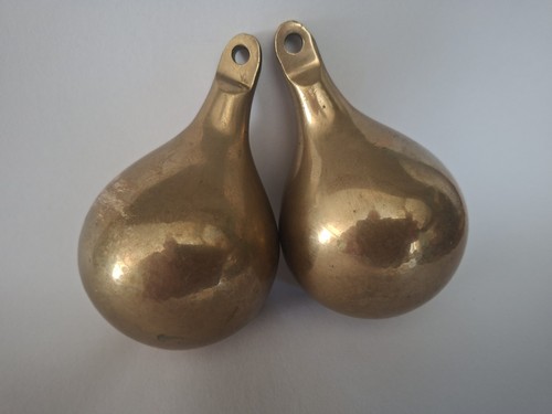Vintage pair brass clock - brass,