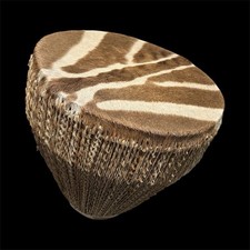 Authentic African Zebra Skin Drum Hand Drum Size Width 42cm Height 44cm