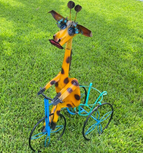 Metal giraffe tricycle - metal, bike