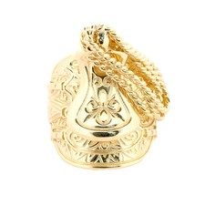 Men's 9ct Gold Jewelco London Rope Carved Equestrian Horse Saddle Ring, 2½oz