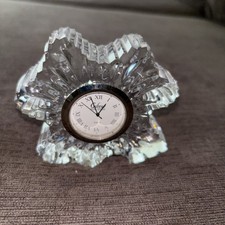 Galway Irish Crystal Shamrock Desk Clock 3”