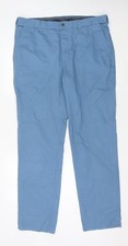 Marks and Spencer Men’s Blue Chino Trousers 38W 33L Straight Leg