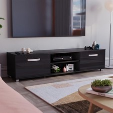 Black TV Unit Cabinet Stand