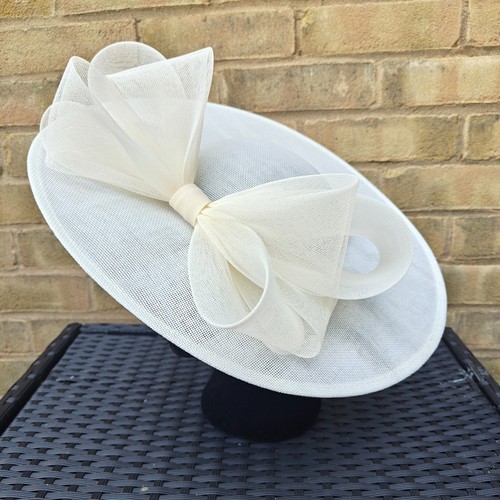 Ivory cream large fascinator - cream,