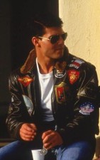 TOP GUN Mens Jet Fighter Bomber Navy Air Force Pilot Leather Jacket