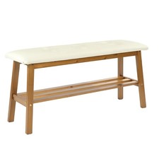Padded Solid Wood Dining Bench