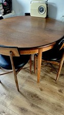 G Plan Fresco Dining Table Round Extending Oval & 6 Victor Wilkins Design Chairs