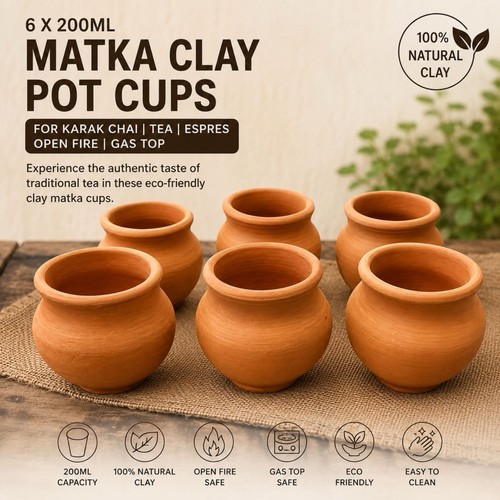 200ml matka clay - 6, cups