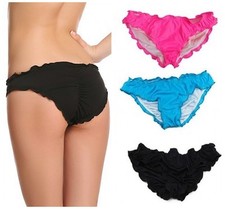 Women's Summer Sexy Wavy Ruffle Bikini Bottom Hipster Beach Swimwear Pants