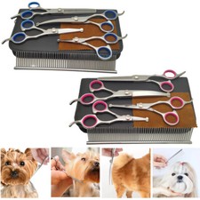Professional Hair Fur Cutting Scissors Pet Dog Grooming Kit Curved Shears Tool