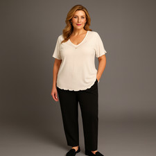 ROCKTHOSECURVES WOMENS TOP SOFT STRETCHY SHORT SLEEVE STUDDED BLOUSE PLUS SIZE