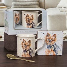 Yorkshire Terrier Mug Coaster Set - Yorkie Lovers Mug gift set