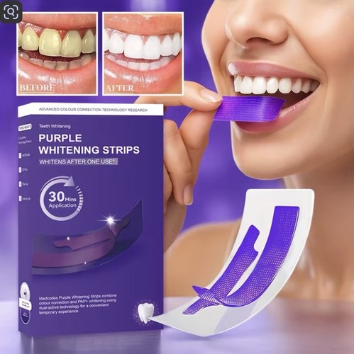 Purple teeth whitening - teeth, strips