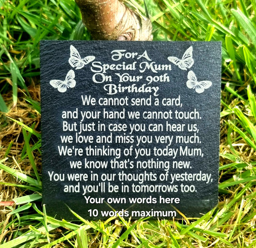 Mum birthday memorial - memorial, plaque