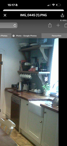 Teak shelf and brackets