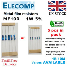 1W Metal film Resistors 5% All