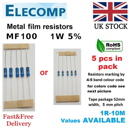 Metal film resistors - 5%, all