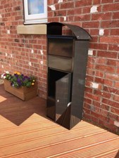 METZ Large Black Letter Box Post Box Mail Letterbox Top Drop tall PARCEL Box