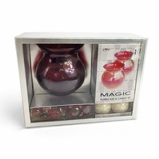 Red Glass Hurricane Candle
