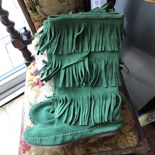 Hiawatha Green Suede Fringe
