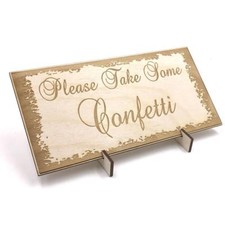 Wooden Wedding signs Plaques, Gift Present Please Take Confetti LPS-2
