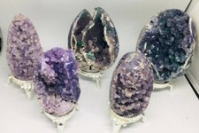 Grape Agate Cluster, Raw Grape Agate Cluster Specimen with stand and box .