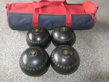 Set of four Henselite Classic Bowls, Size 1 Heavy, Lawn or Indoor & Carrier