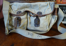 Vintage Hardy Canvas and Leather Fishing Bag , well used classic - roving angler