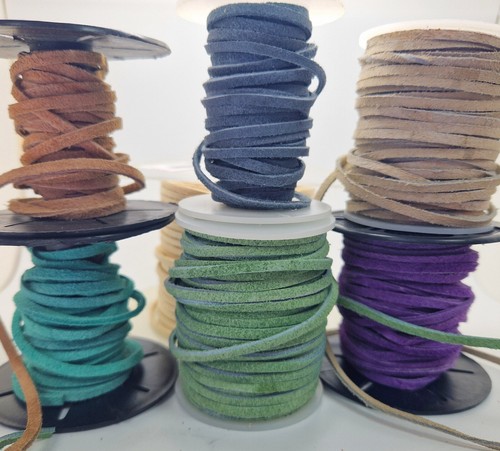 Flat suede leather cord 3mm - flat,