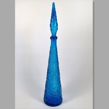 Vintage 22" Blue Wave Decanter