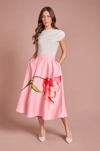 Coast pink midi skirt womens - coast,
