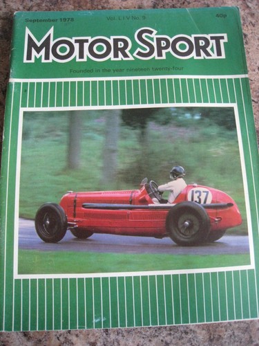 Motor sport magazine sep - sep, 1978