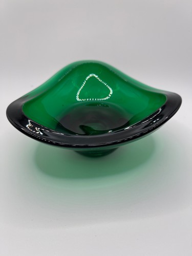 Vintage heavy green glass - green,