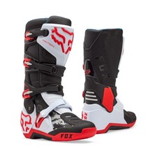 FOX RACING MOTION MX MOTOCROSS ENDURO BOOTS - WHITE / FLUORESCENT RED