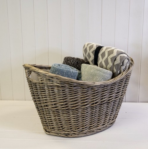 Large willow log basket - log, with