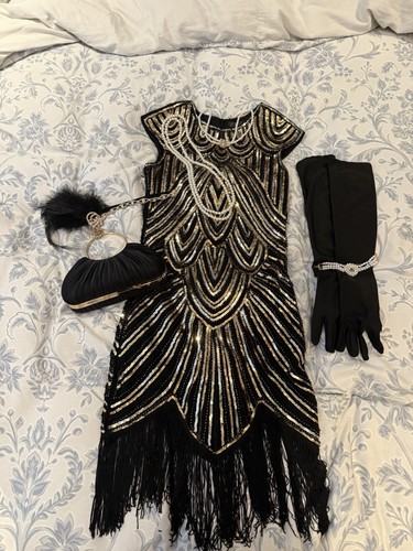 Gatsby sequin dress set - , —