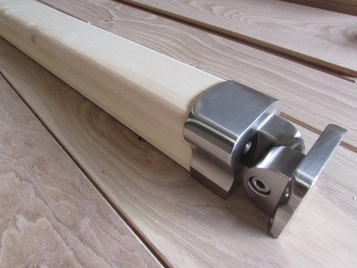 Stair handrail brushed metal - stair,