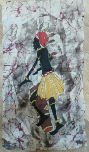 African hand dyed batik fabric - hand,