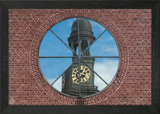 Cracked Tower Clock Framed