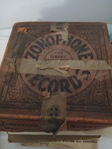 Zonophone records box 1920s - box,