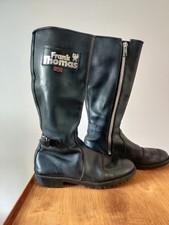 Vintage Frank Thomas Leather Motorcycle Boots Size 9 Knee High.