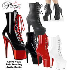 Pleaser Adore 1020 7 Inch High Heel Platform Pole Dancing Ankle Boots