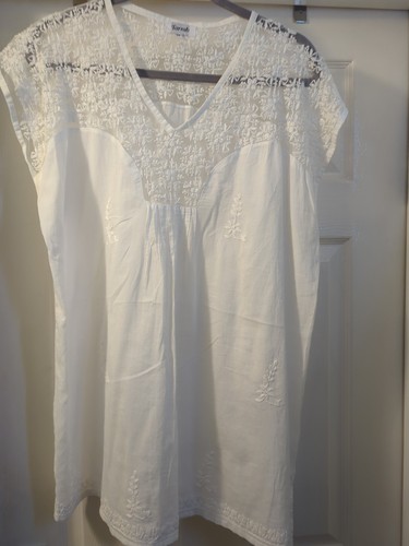 Tarrab tunic white cotton - tunic, hand