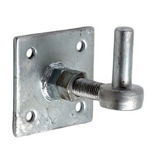 Gate Adjustable Hanger On 4" Plate Field Farm Gates Black Galvanised 19mm Pin