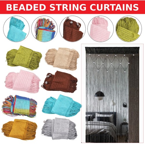 Beaded string curtain panels - curtain,